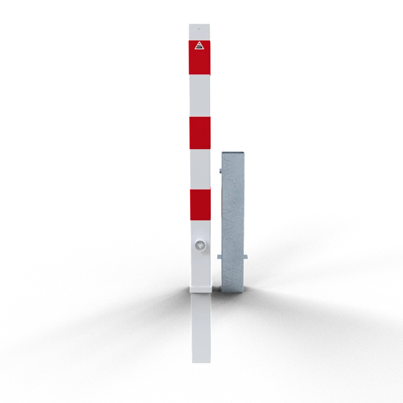 Absperrpfosten 70x70mm Herausnehmbar mit Dreikantverschluss zum Einbetonieren mit Bodenhülse