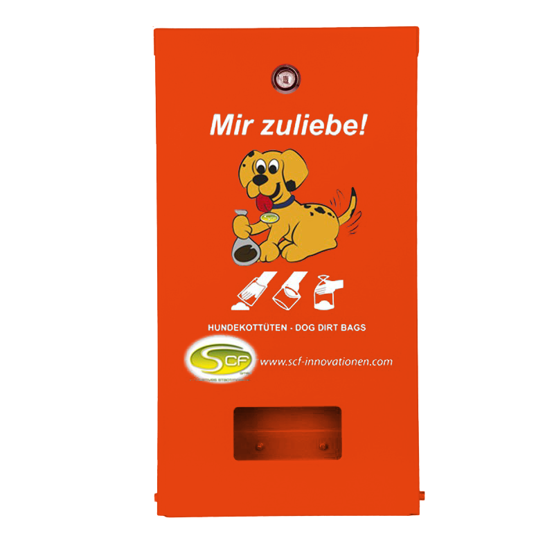 Hundekotbeutelspender Snoopie Wandmontage, Reinorange
